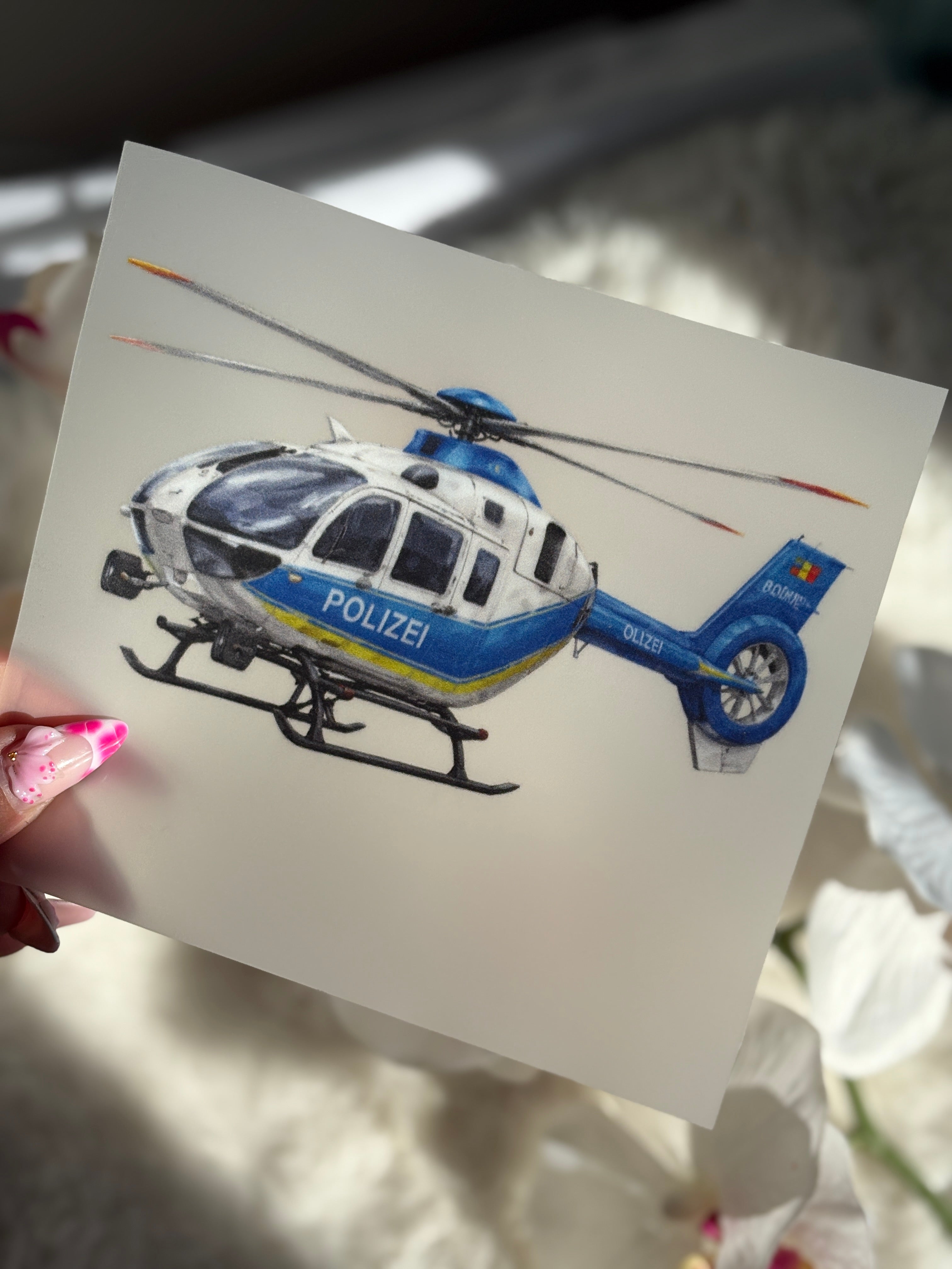 Polizei Hubschrauber Bügelbild