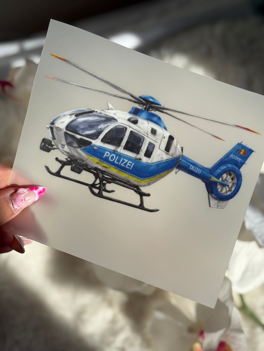 Polizei Hubschrauber Bügelbild