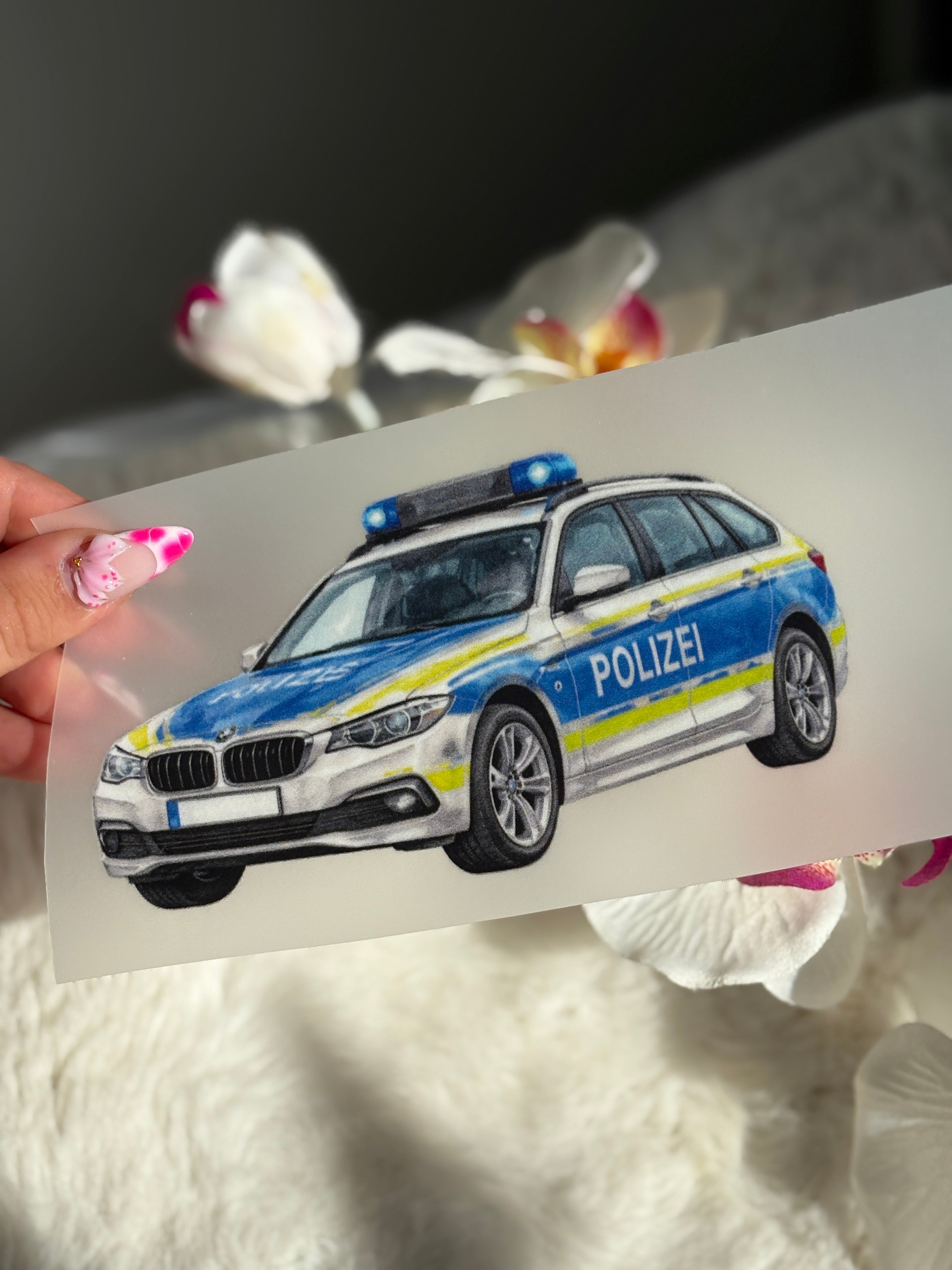 Polizeiauto Bügelbild