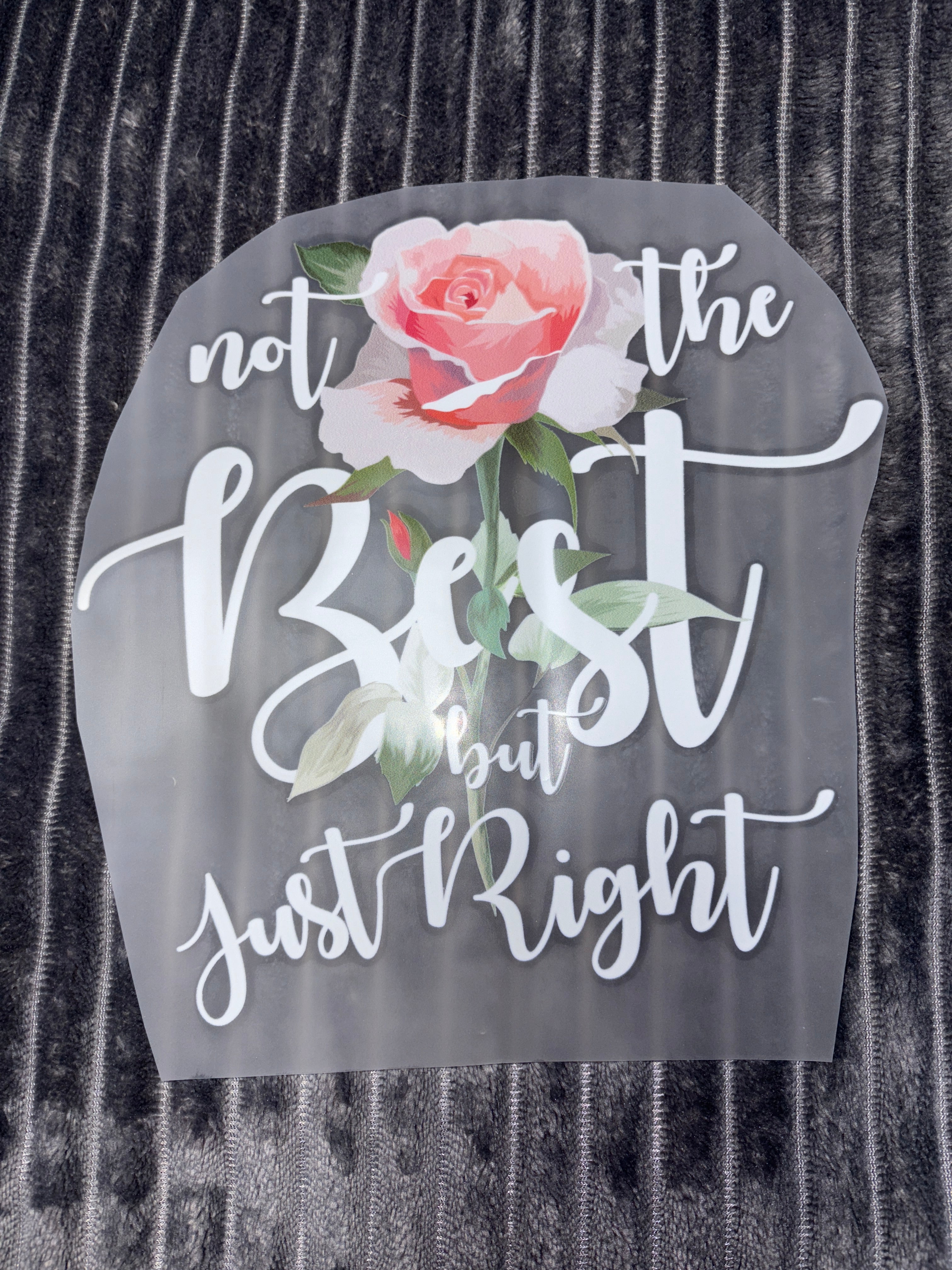 Not the best but just Right Bügelbild
